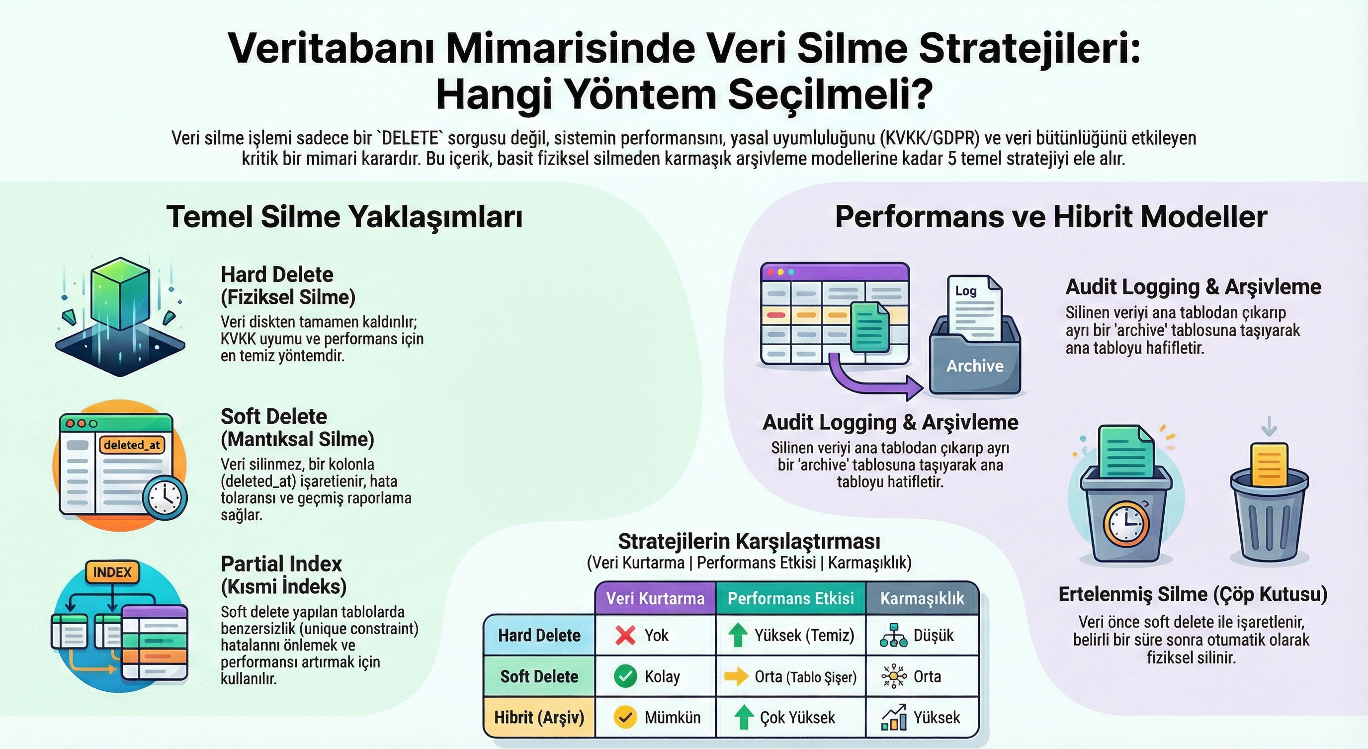 Veritabanı Mimarisi: Hard Delete, Soft Delete ve Audit Stratejileri